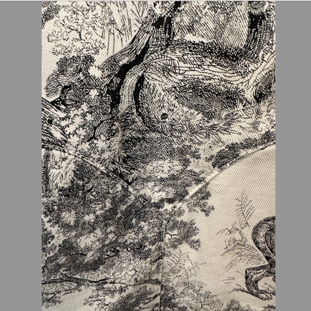 Dior Toile De Jouy Button Front Long Sleeve Shirt In White And Black Cotton - Picture 7 of 12